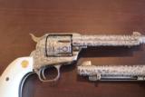 Colt SAA 5 1/2in .45 100% Coverage Cattle Brand Engraved by Bledsoe Consecutive pair - 6 of 10