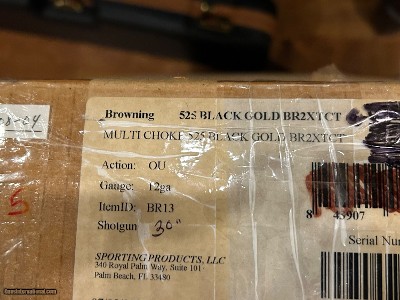 Browning 525 Black Gold 2001 Shot Show Gun NIB 12ga 30in3 inch Sporting Clay - Image 8 of 8