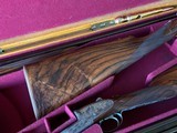 Holland & Holland Pair 28ga Royal Deluxe Grifnee engraved Self Opener Game Scene - 9 of 13