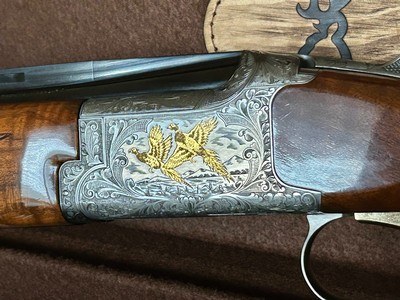 Browning Grade VI .410 Round Knob Long Tang 1990 26in IC/MBeautiful EngravingAs New Cased - Image 1 of 12