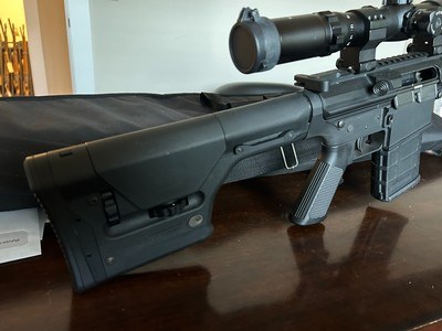 DPMS Panther Arms LR-308Rail Gun, Bi Pod Millet Scope 6-25x56 New Condition - Image 6 of 8