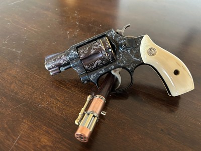 Engraved Smith & Wesson Model 36.38 Special Double Action Revolver - Image 1 of 8