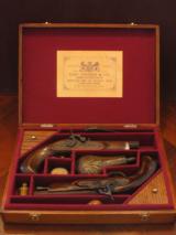 Replication of a ca.1850 .45 cal. Blackpowder English Dueling Pistol Cased Set (CVA pistols) - 5 of 11
