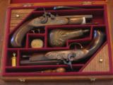 Replication of a ca.1850 .45 cal. Blackpowder English Dueling Pistol Cased Set (CVA pistols) - 1 of 11