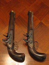 Replicationed Antique circa 1798 Flintlock .45 cal. English Blackpowder Dueling Pistol Cased Set. (Pedersoli) - 7 of 11