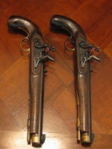 Replicationed Antique circa 1798 Flintlock .45 cal. English Blackpowder Dueling Pistol Cased Set. (Pedersoli) - 8 of 11
