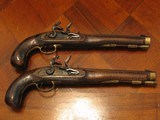 Replicationed Antique circa 1798 Flintlock .45 cal. English Blackpowder Dueling Pistol Cased Set. (Pedersoli) - 5 of 11