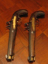 Replicationed Antique circa 1798 Flintlock .45 cal. English Blackpowder Dueling Pistol Cased Set. (Pedersoli) - 10 of 11