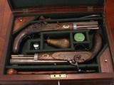 Receated Antique John Manton & Son English 1800s .50 cal. Gentlemen`s Dueling Pistol Cased Set (CVA) - 1 of 7