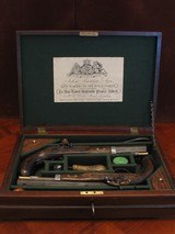 Receated Antique John Manton & Son English 1800s .50 cal. Gentlemen`s Dueling Pistol Cased Set (CVA) - 2 of 7