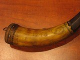 Recreated Antique Scrimshaw 1745 Black Powder Real Steer Colonial Powder Horn - 5 of 6