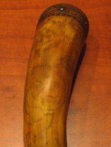 Recreated Antique Scrimshaw 1745 Black Powder Real Steer Colonial Powder Horn - 3 of 6