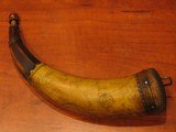 Recreated Antique Scrimshaw 1745 Black Powder Real Steer Colonial Powder Horn - 6 of 6