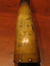 Antique Recreated 14" 1743 MOUNTANMAN SCRIMSHAWED POWDER HORN - 2 of 6