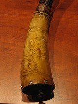 Antique Recreated 14" 1743 MOUNTANMAN SCRIMSHAWED POWDER HORN - 4 of 6