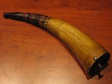 Antique Recreated 14" 1743 MOUNTANMAN SCRIMSHAWED POWDER HORN - 1 of 6