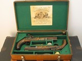 Antique Recreated English Style .50 cal. Black Powder Muzzle Loading Hawken Dueling Pistol Cased Set - 2 of 9
