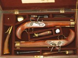 Antique Style Repica .45 cal. Flintlock English Dueling Pistol Cased Set - 1 of 9