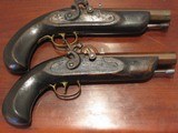 Antique .45 cal. Percussion Replica English Gentlemens Travel Coat Cased Pistol Set - 4 of 7