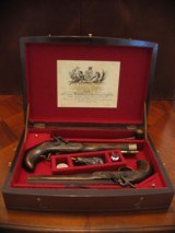 Replica .50cal. ca.1850 Manton English Gentlemen`s Dueling pistol Cased Set - 2 of 7
