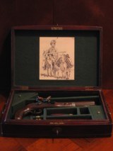 Replica .50 cal. ca.1840 Flintlock Mountain Hawken Black Powder Muzzleloader Cased Pistol - 2 of 14