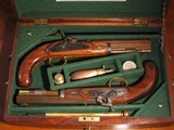 Recreated Antique ca.1845 Black powder .50 Cal. English Gentleman`s Dueling Pistol Cased Set - 1 of 10
