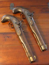 Recreated Antique ca.1845 Black powder .50 Cal. English Gentleman`s Dueling Pistol Cased Set - 7 of 12