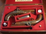 Recreated Antique .45 cal. ca.1855 Black Powder Percussion English Gentleman`s Traveling Pistol Cased Set - 1 of 12