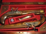 Recreated Flintlock .45 cal. ca.1797 Johm Manton English Gentlemans Dueling Pistol Cased Set