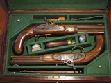 Recreated Replica Antique ca.1845 Samuel Nock .54 cal. Black Powder Percussion English Gentleman`s Dueling Pistol Cased Set