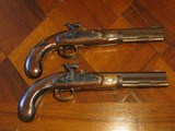Recreated Replica Antique ca.1845 Samuel Nock .54 cal. Black Powder Percussion English Gentleman`s Dueling Pistol Cased Set - 4 of 13