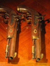 Antique Recreated ca.1835 Charles Moore .50 cal. Percussion Black powder English Gentleman`s Dueling Pistol Cased Set - 8 of 10