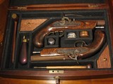 Antique Recreated ca.1850 .45 cal. Black Powder Muzzleloader English Gentleman`s Traveling Pocket Pistol Cased Set - 1 of 9