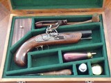 Recreated Antique .45 cal. ca.1810 Black Powder FLINTLOCK English Gentleman`s Traveling Pistol Cased Set - 1 of 7