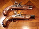 Recreated Antique .45 cal. circa 1789 English Gentleman`s FLINTLOCK Black Powder Dueling Pistol Cased Set - 7 of 12