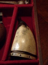 Recreated Antique .45 cal. circa 1789 English Gentleman`s FLINTLOCK Black Powder Dueling Pistol Cased Set - 5 of 12