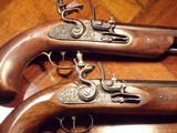 Recreated Antique .45 cal. circa 1789 English Gentleman`s FLINTLOCK Black Powder Dueling Pistol Cased Set - 9 of 12