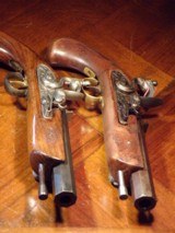 Recreated Antique .45 cal. circa 1789 English Gentleman`s FLINTLOCK Black Powder Dueling Pistol Cased Set - 10 of 12