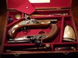 Recreated Antique .45 cal. English Gentleman`s FLINTLOCK Black Powder Muzzleloader Pocket Cased Pistol Set - 3 of 10