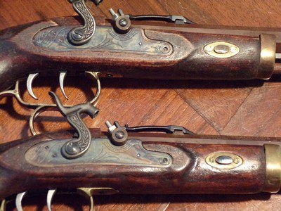 Antique Recreated Blackpowder.50 cal. English Gentleman`s ca.1845 Dueling Pistol Cased Set - Image 6 of 8