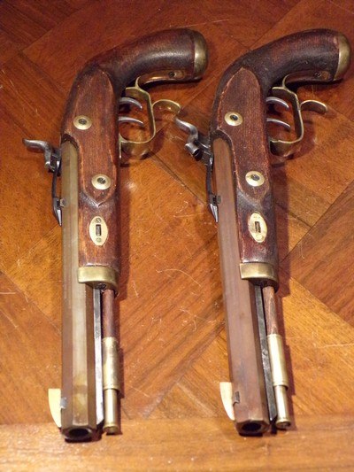Antique Recreated Blackpowder.50 cal. English Gentleman`s ca.1845 Dueling Pistol Cased Set - Image 7 of 8
