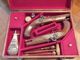 Antique Replication Black Powder.45 cal. ca.1845 English Genteman`s Dueling Pistol Cased Set - Image 1 of 9