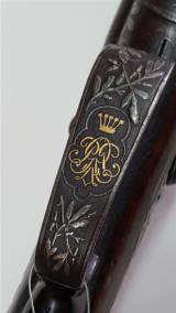 Antique BENESS Budapest SxS Shotgun with Gold and Silver Inlays to a Royal Family - 5 of 15