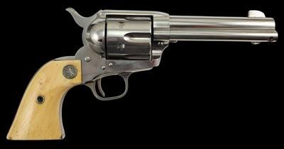 COLT Single Action Army .38 Special Revolver Nickel Finish with Colt Ivory Grips