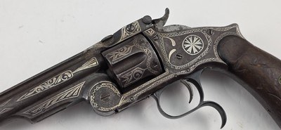 Antique SMITH & WESSON NEW MODEL NO. 3 RUSSIAN SILVER .44 CAL. REVOLVER