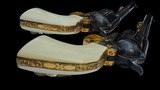 Engraved Consecutive Numbered Colt SAA .45 Colt Revolvers with Carved Ivory Grips - 9 of 20