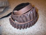 Shotgon shell belts 20ga and 12 ga Hande Made in Italy, Maremmano All leather, thick twilled / canvas shell holders - very nice, never used - like new - 1 of 1