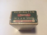 Remington New Old Stock - .38 S & W – Sharp Shoulder - Full Box (50) Cartridges - 5 of 6