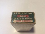 Remington New Old Stock - .38 S & W – Sharp Shoulder - Full Box (50) Cartridges - 4 of 6