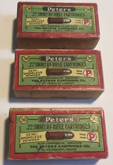 Peters 2 P/C .22 Short Cartridge Box - Factory Sealed (3) Boxes - 1 of 3